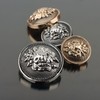 Botones de metal antiguo, forma redonda, 5 piezas, mini accesorios