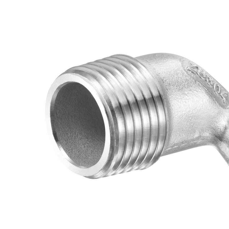 sourcing map 304 Stainless Steel Hose Barb Fitting Elbow, 8mm