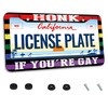 Honk If You're Gay License Plate Frame Pride Funny Stainless