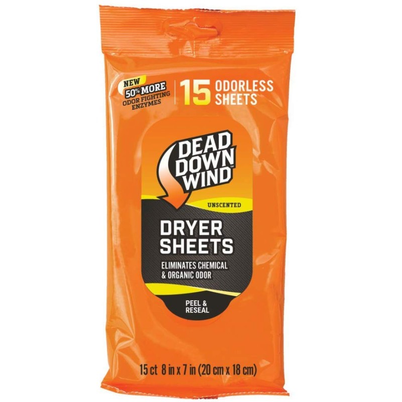 Dead Down Wind Dryer Sheets | 15 Odorless Sheets |