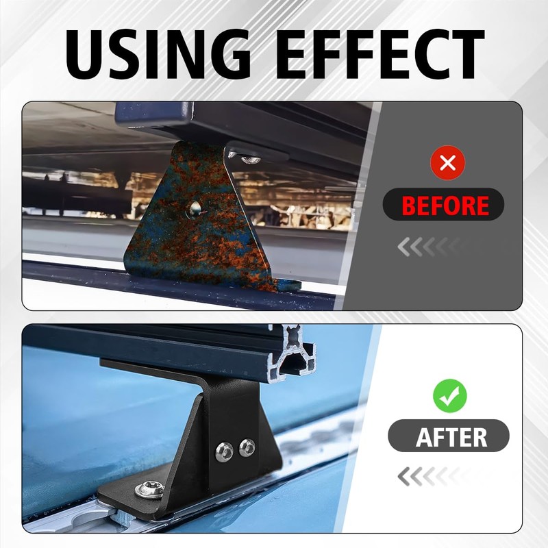 JERICMOTO Roof Rack Bracket Dual Adjustable M6/M8 90° 65mm Fit