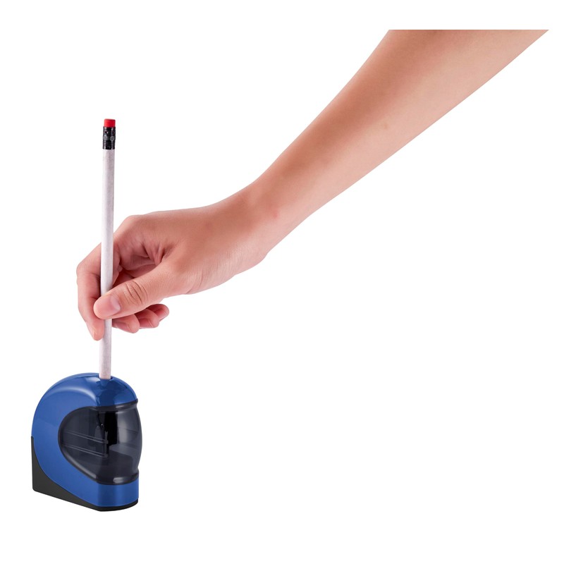 Lockermate Auto Stop Battery Operated Personal Sized Pencil Sharpener, Blue
