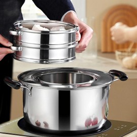 DimyFew Steaming Ring for Steamer Basket Steamer Ring Cooking Adapter Rack over Stockpots for Kitchen, Outer Dia. 31cm