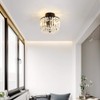 YYJLX Small Crystal Chandelier 2- Lights ，Modern Semi Flush Mount