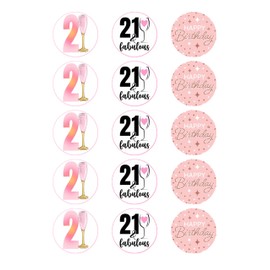 15x Edible 21st Birthday Cupcake Toppers - Happy Birthday - 21st Birthday - Uncut Edible on Wafer Paper - Themed Decorations - Party