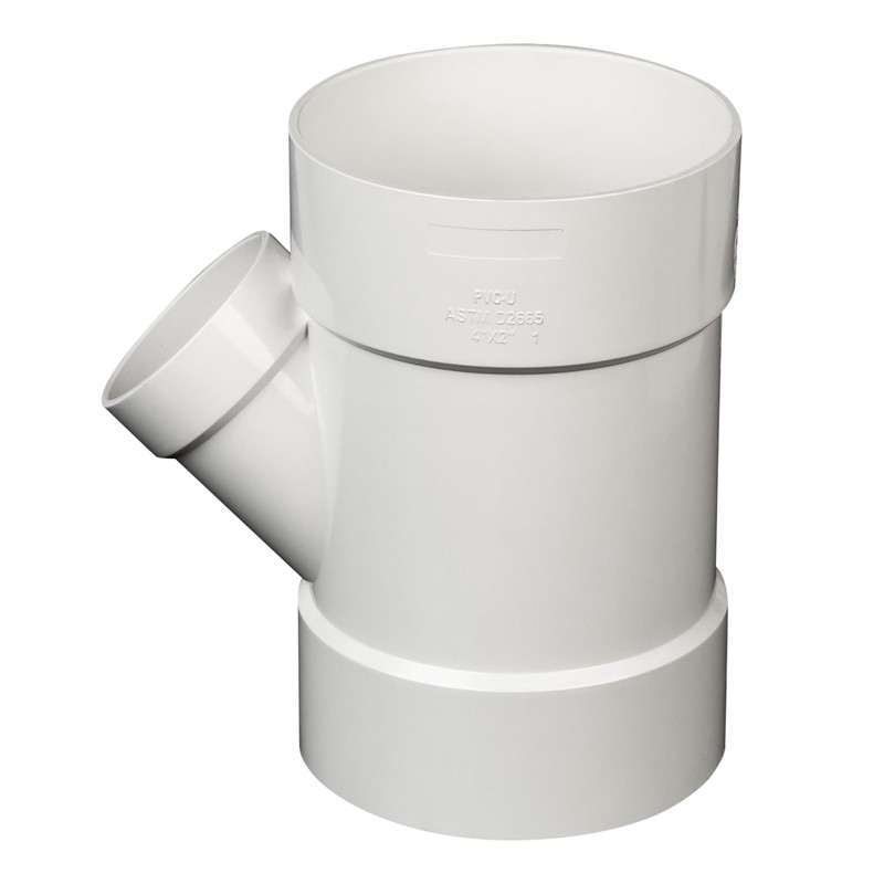 4"X4"X2" PVC 45 Degree Wye DWV Sanitary Reducer Y-TEE Street