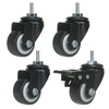 ZIIYAN 1.5 inch Stem Caster Wheels, Black Threaded Stem Caster