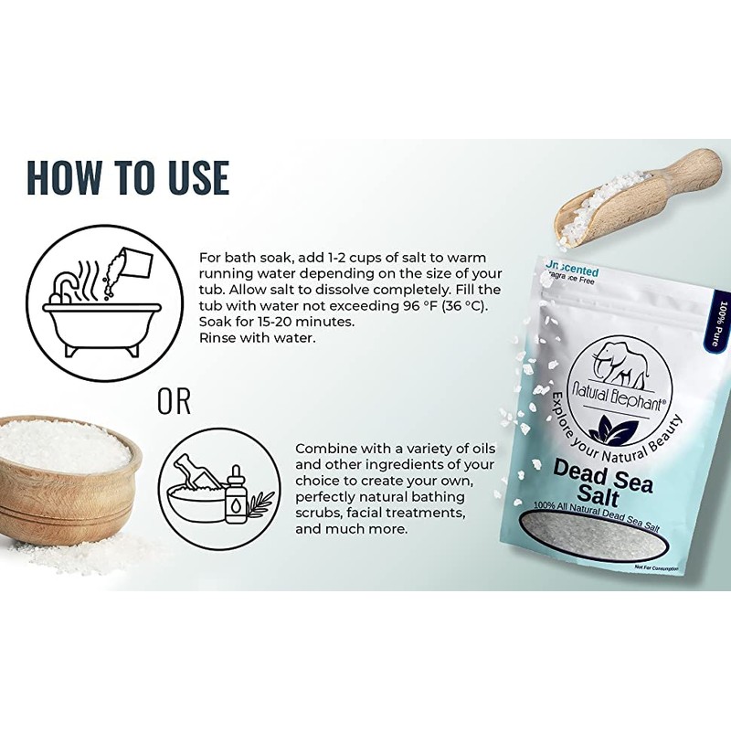 Natural Elephant Dead Sea Bath Salt Travel and Trial Sizes