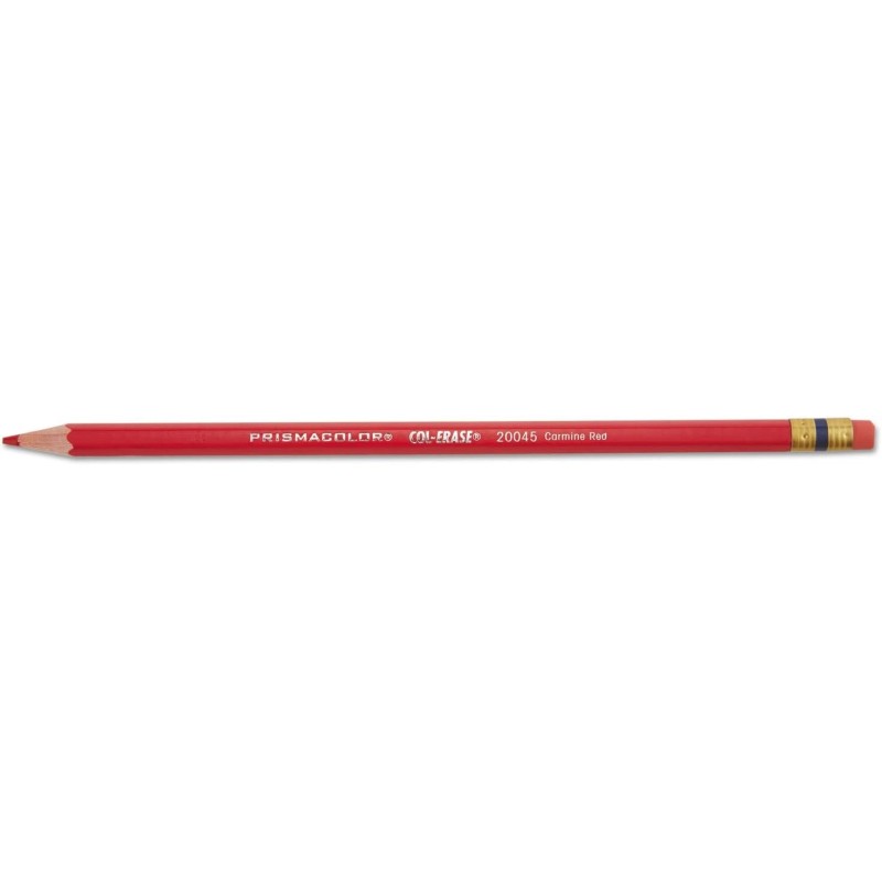 Prismacolor 20045 Col-Erase Pencil w/Eraser Carmine Red Lead/Barrel Dozen