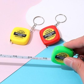 Ximimark 8pcs Automatic Retractable Square Small Tape Measure Keychain Pendant For Men, Multi-purpose Iron Ruler, Mini Small Steel Ruler Keychain