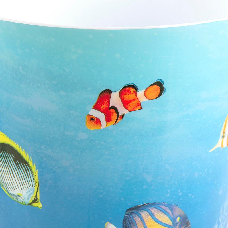 Allure Home Creation Under The Sea Fish Plastic Wastebasket Compact