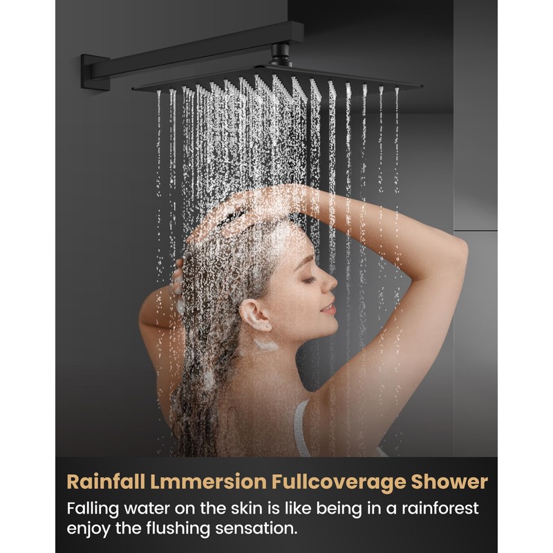 Airuida Shower Faucet Set with Female Thread Rough-in Valve, Rainfall