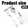 4 PCS Foldable Fork and Spoon Set,Tableware for Outdoors Travel