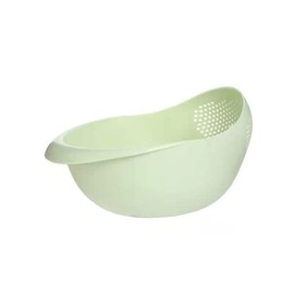 Rice Sieve Plastic Colander Kitchen Drain Basket with Handles Rice Bowl Strainer Strainer Basket Sink Drain Kitchen Tools (green)