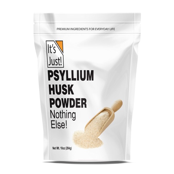 It's Just! - Psyllium Husk Powder, Easy Mixing Dietary Fiber, Cleanse Your Digestive System, Finely Ground Powder, Ideal for Keto Baking, Non-GMO (Unflavored, 10oz (Pack of 1))