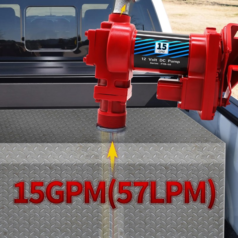 Nakkaa 12 Volt 15 GPM Explosion Proof Fuel Transfer Pump