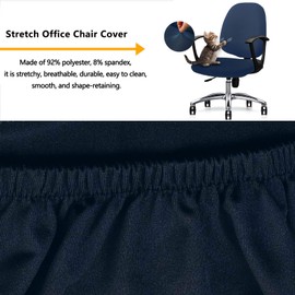 FYTXSZ Computer Office Chair Cover - Universal Fit Stretchable Washable Chair Cover for Rotating Chairs - Durable and Protective Armchair Cover Slipcover - Navy Blue