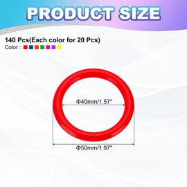 PATIKIL Plastic Toss Ring 1.57 Inch, 140 Pack Sports Rings Toss Game Speed and Agility Practice Rings for Carnival Outdoor Games Supplies Bean Bags Throwing Yard Games, 7 Colors