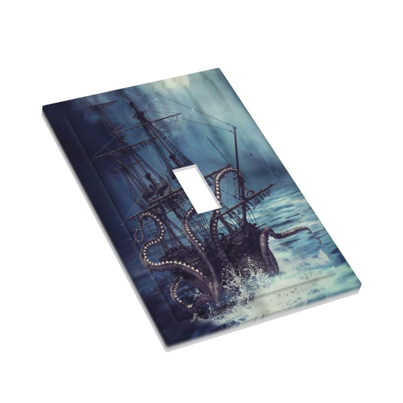 Octopus Ocean Kraken Nautical Pirate Ship 1 Gang Light Switch
