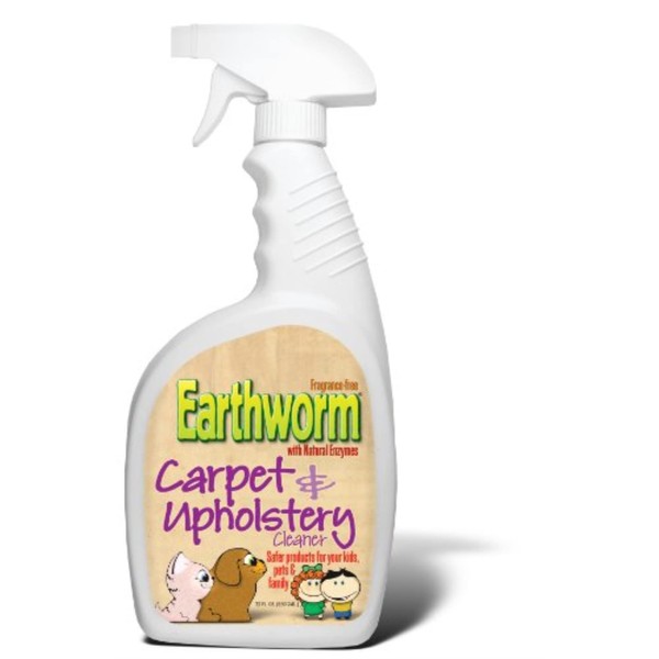 Earthworm Carpet & Upholstery Cleaner Spot & Stain Remover - Natural Enzymes, Safer for Family, Environmentally Responsible - 22 oz