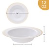 N9R 60PCS Disposable Soup Bowls with Gold Rim, 12oz Fancy
