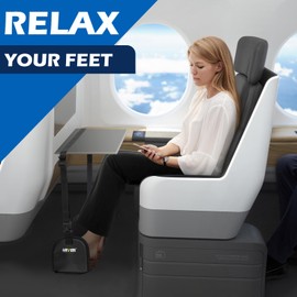 LEEVEEL Foot Hammock for Plane Travel,Portable Airplane Foot Rest with Memory Foam and Hardboard,Adjustable Airplane Foot Hammock,Airplane Travel Essentials