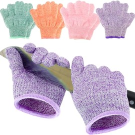 Eummy 4 Pairs Kids Cut Resistant Gloves Gardening Gloves Level 5 Protection Cutting Gloves for Kids Whittling Gloves Food Grade Work Cut Proof Gloves for Cooking Carving and Gardening