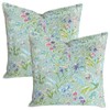 Sanracie Green Botanical Pattern Euro Pillowcases (26"x26"), 100% Cotton Flower