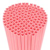 100 Pcs Heart Shaped Pink Straws, Individually Wrapped Disposable Plastic
