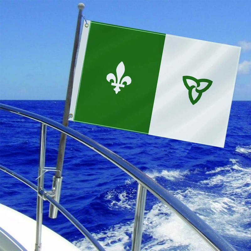 Franco Ontarian Small Flag,12×18 Inch Two Layer Fabric Small Banner,1×1.5