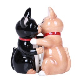 Hugging Chinhuahua Magnetic Ceramic Salt and Pepper Shakers Set