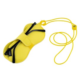 [Yellow] Neoprene Sunglasses Eyewear, Eyeglasses Holder Pouch Case with Strap, Standard Size Fit, Yellow Color, Super Lightweight, Floats on Water for Anti-Lost