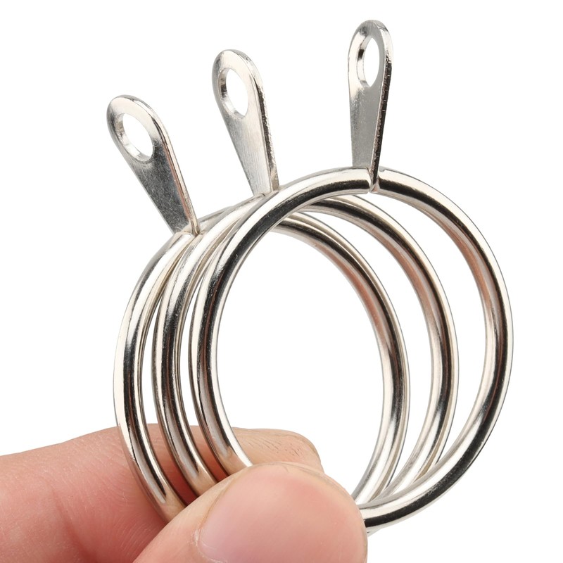 JAPCHET 50 Pack 30mm Silver Metal Curtain Rings, Curtain Pole