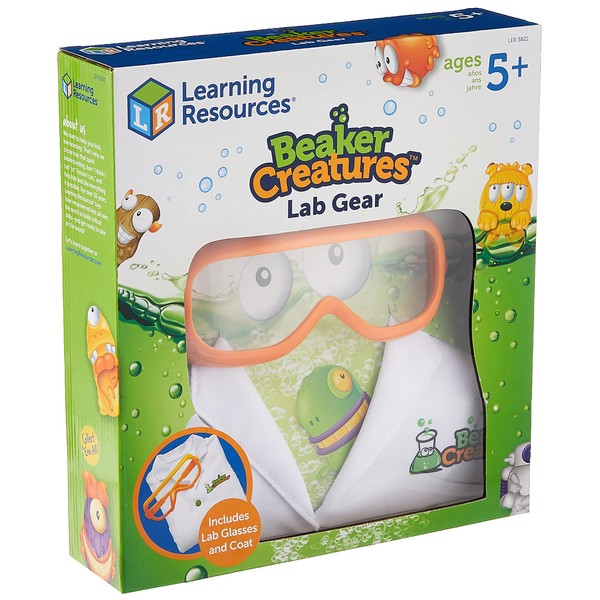 Learning Resources Beaker Creatures Lab Gear - 2 Pieces, Ages 5+ Lab Coat & Glasses for Kids, Science Exploration Games, STEM Toys for Kids