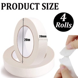 Masking Tape for Painting Stick Well and No Residue Left Essentials Masking Tape for Paint Craft Trade and DIY Painters Tape Artist Tape Painting Convenient Masking Tape Painting Tape -4 PCS (white)