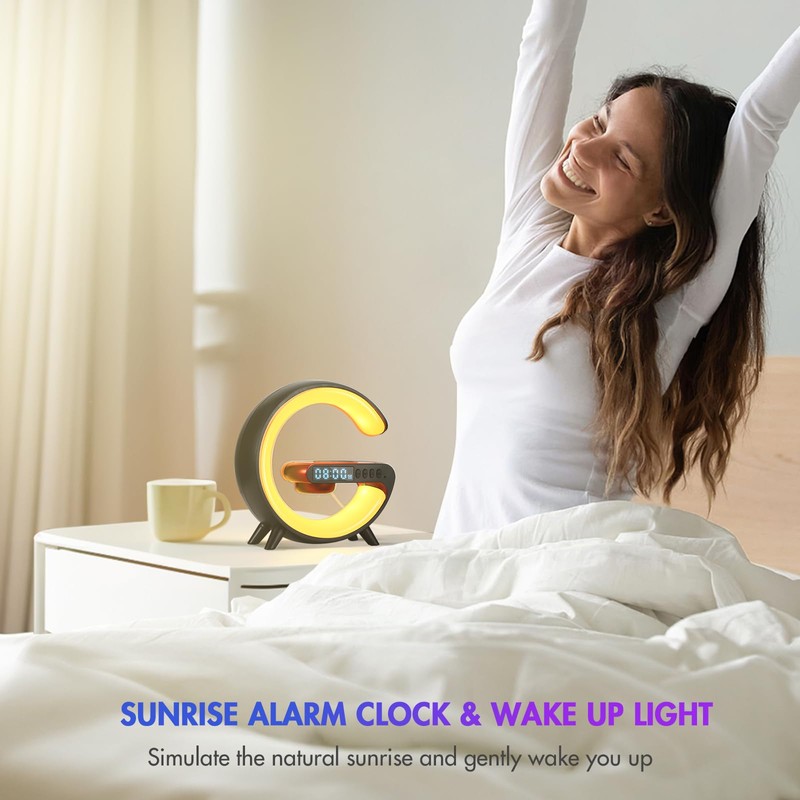 Bedside Lamp with Wireless Charger, Intelligent LED Table Lamp, Atmosphere