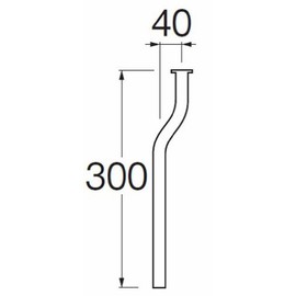 SANEI V90J-63-E [Toilet Curved Pipe with Brim] Height 11.8 inches (300 mm) Pipe Diameter 1.2 inches (30 mm)