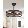 LEDIARY 20 inch Fandelier Caged Ceiling Fan with Light, Bladeless