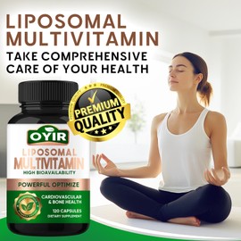 aginize 33-in-1 Liposomal Multivitamin & Multimineral Complex, with Iron & Zinc, Strong Support for Bone, Cardiovascular & Overall Health, 120 Capsules