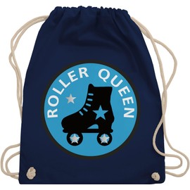 Shirtracer - Gym Bag Backpack - Vintage Retro - Roller Queen Roller Skates, 04 Navy Blue