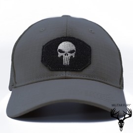Militar Fury Gorra para Hombre táctica Cerrada Logo Calavera, Gorra Parche Calavera, Gorra Beisbol Ajustable para Hombre, Regalo para Hombre o Mujer (Gris)