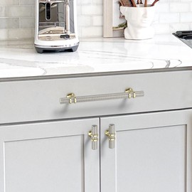 Coinkoly 10 Pack Gold and Brushed Nickel Cabinet Pulls 5"(128mm) Hole Centers Hardware for Cabinets,Kitchen Cabinet Handles,Arch Cabinet Handles for Bathroom Dresser Drawer Handles