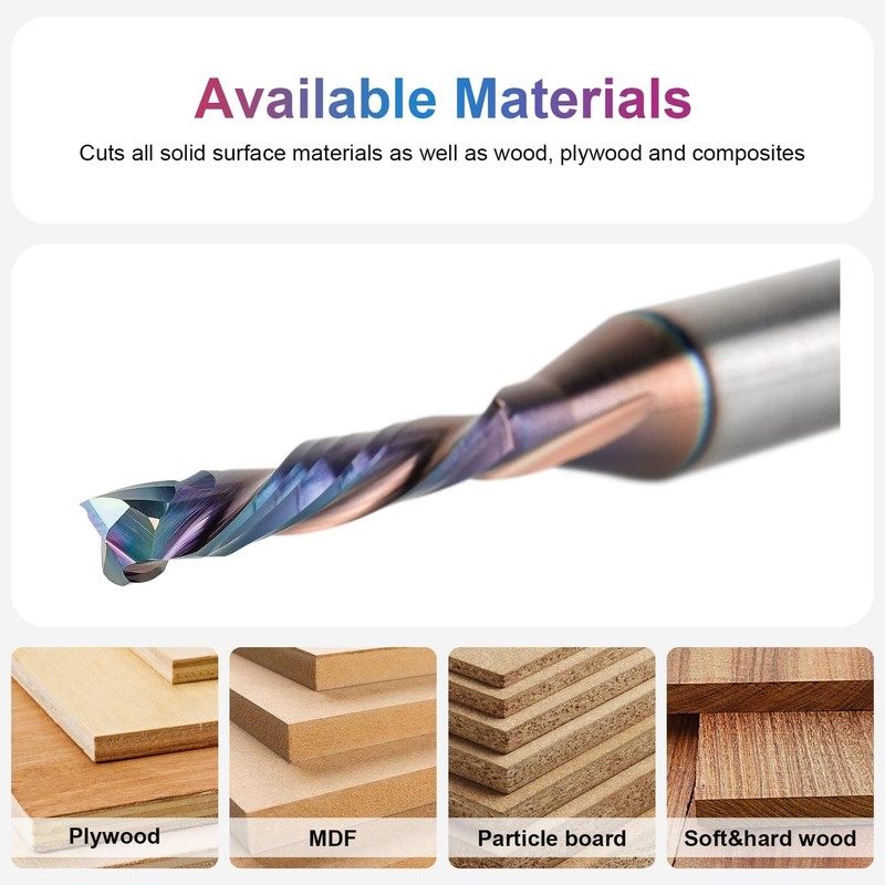 SpeTool 1/8 Inch Spiral Router Bits Up Down Compression Bit