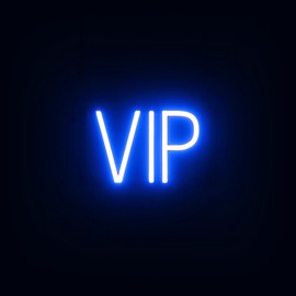 SpellBrite VIP Sign for Clubs | Club-Related Signs with Neon Look, Blue LED Light | 10.8" x 6.3"