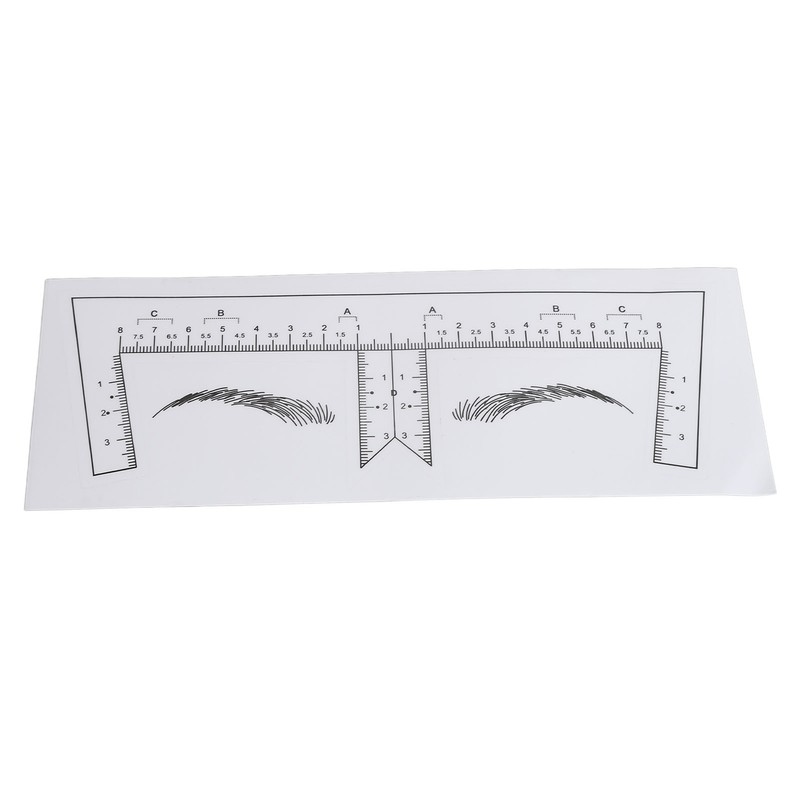 100PCS Eyebrow Ruler Stencils Clear Scale Transparent Adhesive Eyebrow Designer