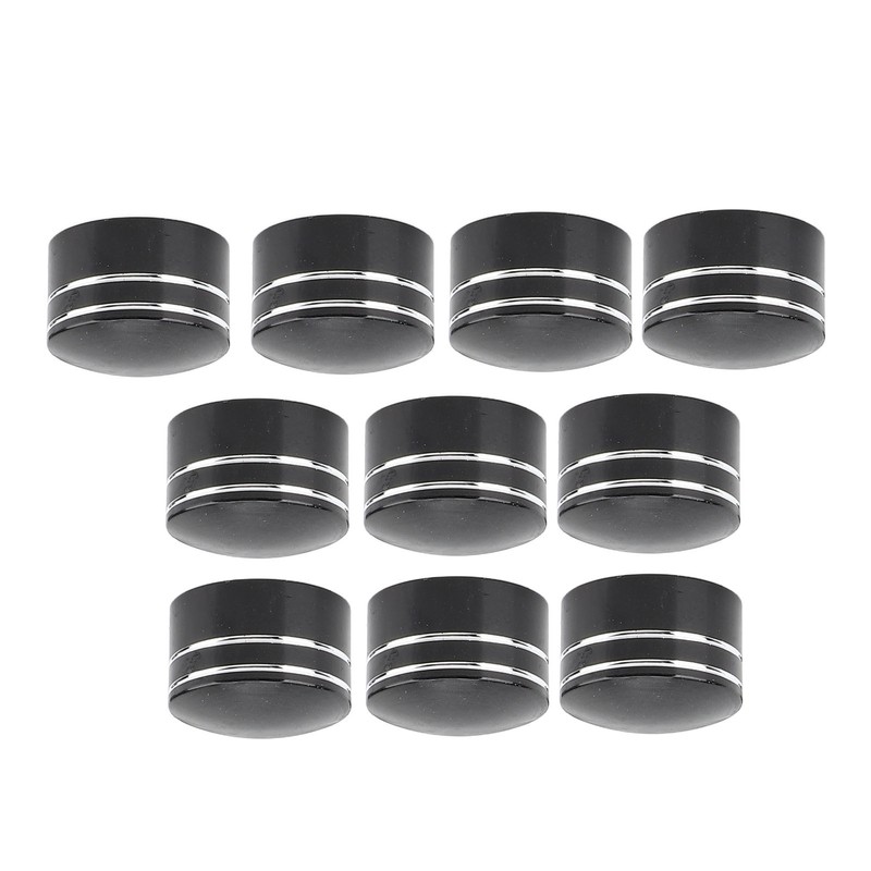 10PCS Motorcycle Head Bolt Cover CNC Aluminum Black Round Grooved