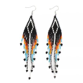 BeadsCorner NATIVE STYLE ETHNIC BEADED HANDMADE FASHION HOOK EARRINGS E61/1
