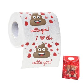 Gagift World Funny Toilet Paper, Valentines Day Gifts for Him Her, Novelty Poop Toilet Paper Roll White Elephant Gag Gift Ideas for Christmas Birthday Anniversary