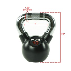 Valor Fitness CKB-10 Chrome Kettlebell, 10 lb