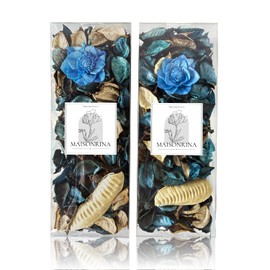 MAISONRINA Potpourri Bags,Blue Potpourri Bowl Filler,Ocean Scented Decorative Dried Flower,Coastal Beach Bathroom Vase Decor(10.5 oz/2 Packs)